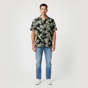 VTG Ralph Lauren Chaps Hawaiian Shirt Mens LFloral Aloha Island Camp EUC